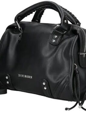 Steve Madden Black Leather-Look Bag
